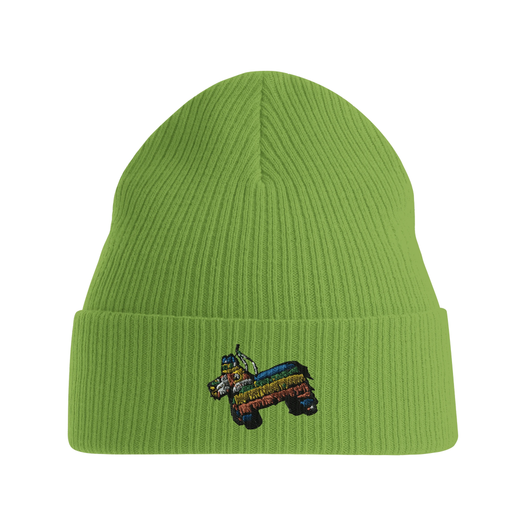 Apparel, Fiesta Piñata Leaf Green Beanie – 100% Organic Cotton Knit Hat