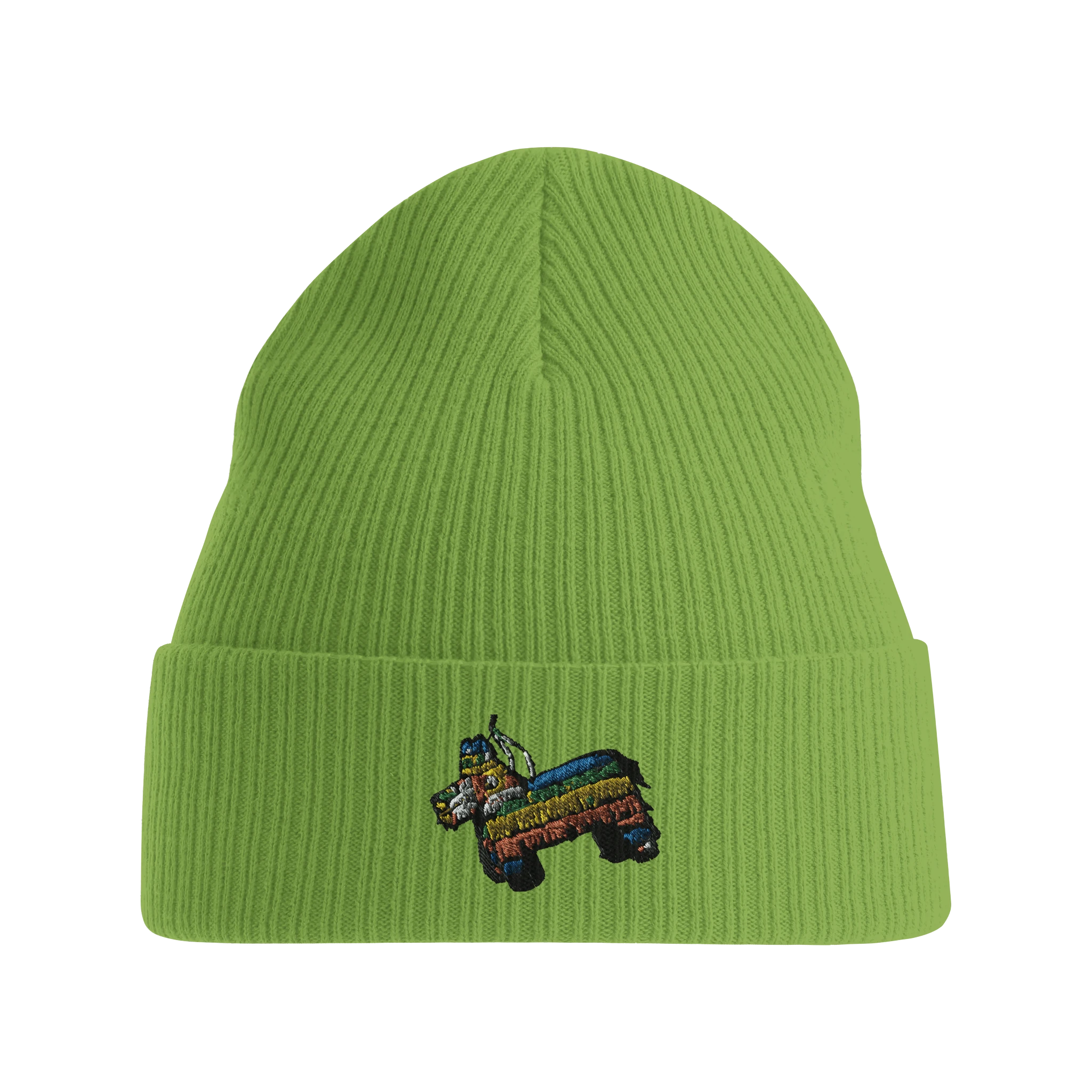Apparel, Fiesta Piñata Leaf Green Beanie – 100% Organic Cotton Knit Hat